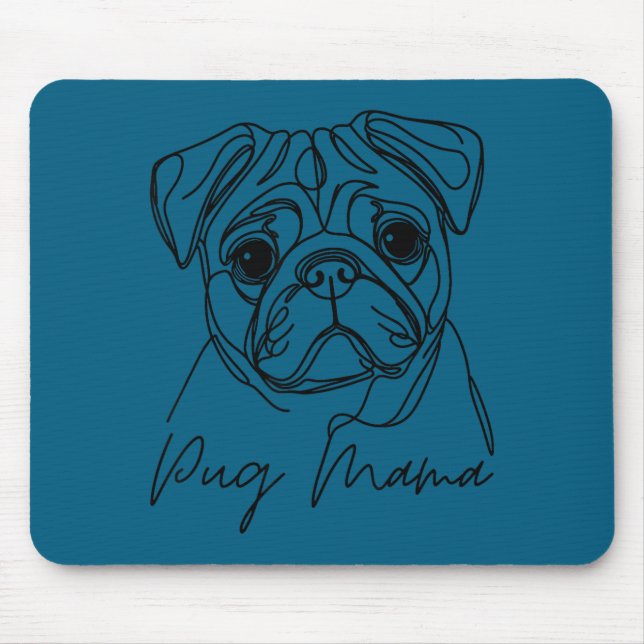 Tapis De Souris Pug Mom Artistic Dog Pug Line Mama (Devant)