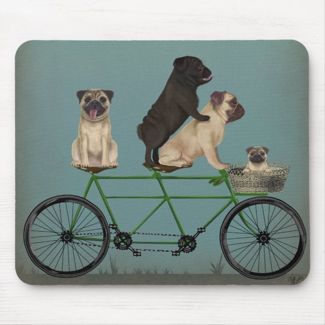 Tapis De Souris Pug Tandem (Devant)