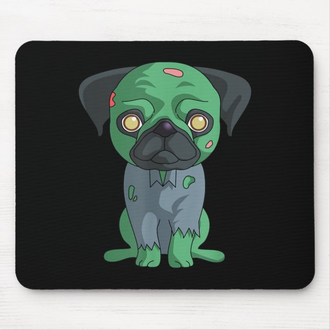 Tapis De Souris Pug zombie (Devant)