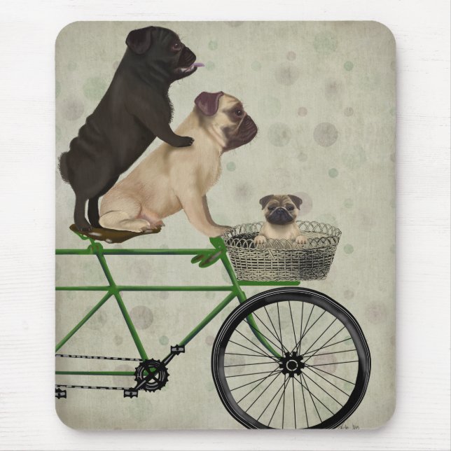 Tapis De Souris Pugs on Bicycle (Devant)