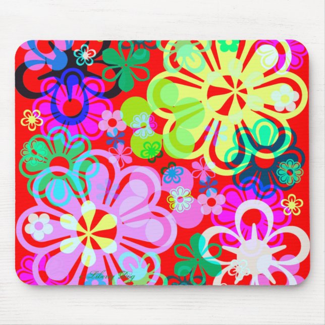 TAPIS DE SOURIS PUISSANCE DE FLEURS MOUSEPAD PSYCHÉDELIQUE (Devant)