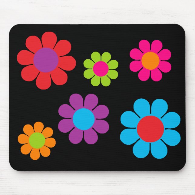 Tapis De Souris Puissance des fleurs multicolores (Devant)