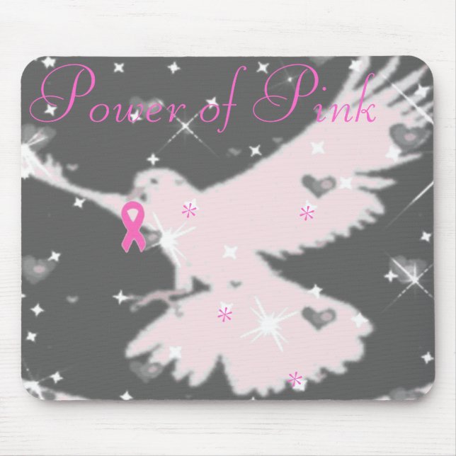 Tapis De Souris Puissance du ruban rose Mousepad (Devant)