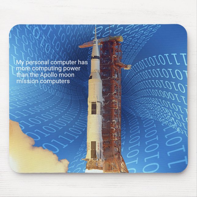Tapis De Souris Puissance informatique Apollo 11 (Devant)
