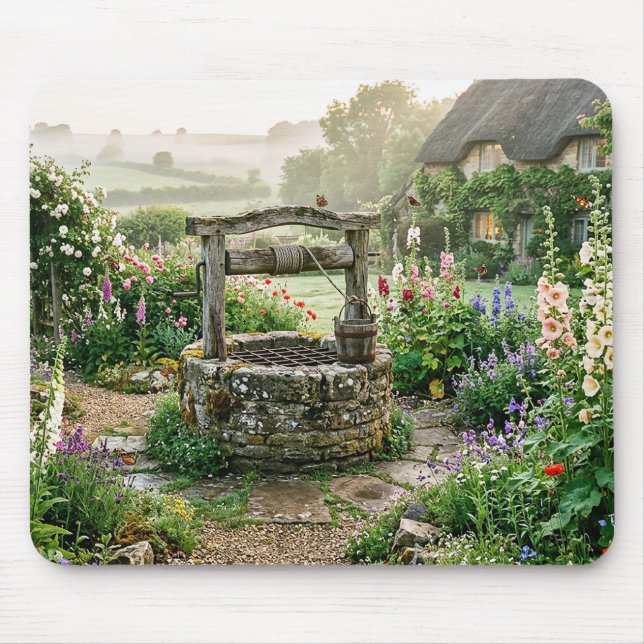 Tapis De Souris Puits de jardin de cottage (Devant)
