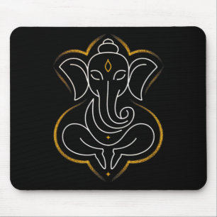 Tapis De Souris Puja hindou Ganesha Dieu éléphant Inde Méditation 