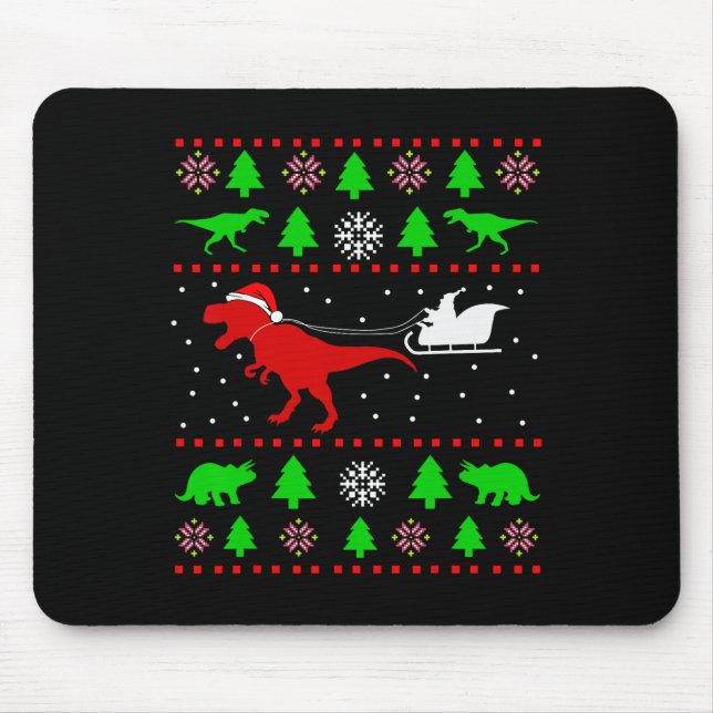 Tapis De Souris Pull de Noël laid pour adultes et enfants avec din (Devant)