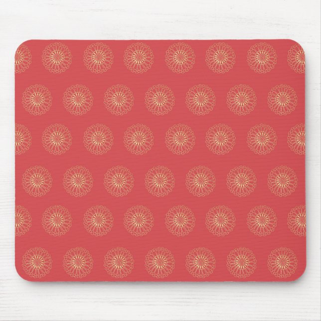 Tapis De Souris Pumpkin | Golden Zinnia Flower Medallions (Devant)