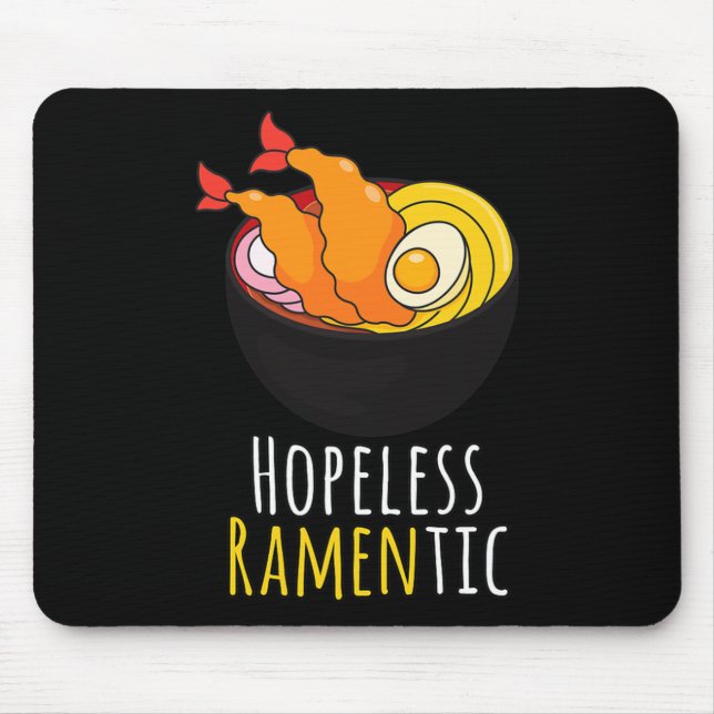 Tapis De Souris Pun à nouilles Kawaii Ramen Ramento sans espoir (Devant)