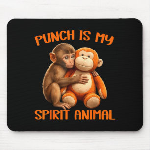Tapis De Souris Punch est l'animal spirituel mignon singe punch mè