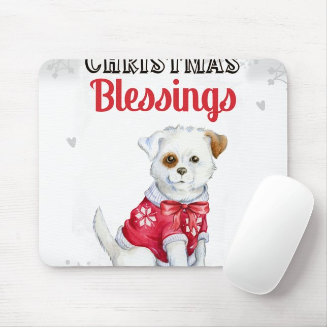 Tapis De Souris Puppy de Christmas (Avec souris)