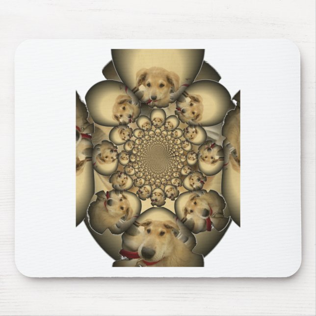 Tapis De Souris Puppy Kaleidoscope Art Print (Devant)