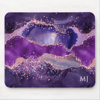 Tapis De Souris Purple Glittery Agate Texture