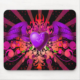 Tapis De Souris Purple Grunge Aiguille Coeur Conception