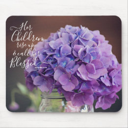 Tapis De Souris Purple Hydrangea Christian Mothers Day Verset