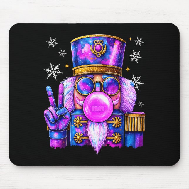 Tapis De Souris Purple Nutcracker Blowing Bubble Gum Cute Christma (Devant)