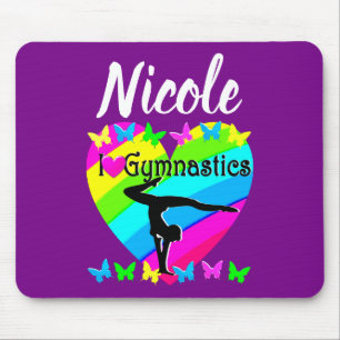 TAPIS DE SOURIS PURPLE RAINBOW I LOVE GYMNASTICS DESIGN