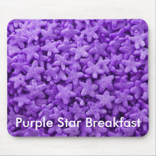 Tapis De Souris Purple Stars Céréales Petit déjeuner Motif aliment