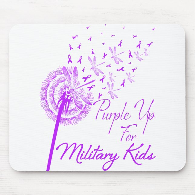 Tapis De Souris Purple up for Military Kids Dandelion - Mois (Devant)