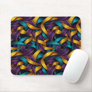 TAPIS DE SOURIS PURPLE VERT JAUNE MARDI GRAS RIBBONS