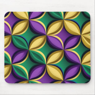 TAPIS DE SOURIS PURPLE VERT OR MARDI GRAS MOTIF COLORÉ