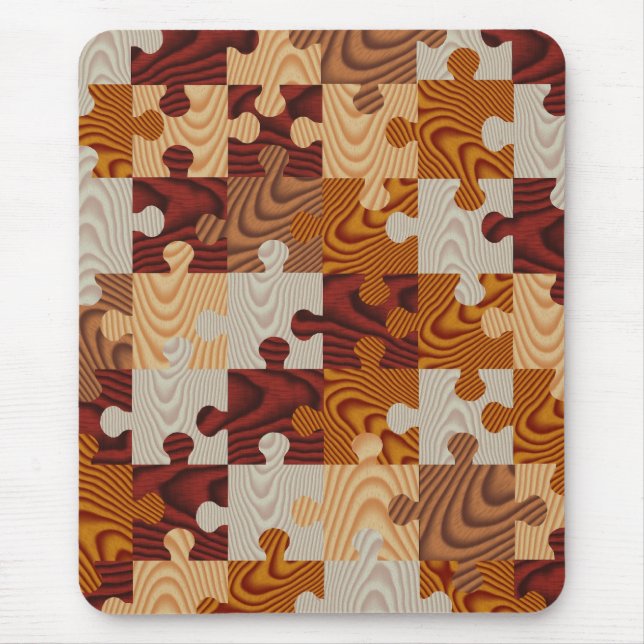 Tapis De Souris Puzzle de bois Faux (Devant)