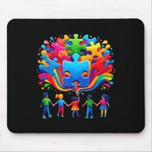 Tapis De Souris Puzzle de sensibilisation à l'autisme mignon 