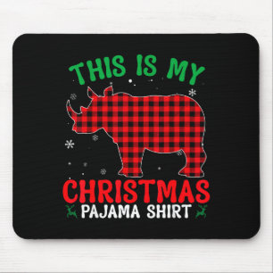 Tapis De Souris Pyjama de Noël Funny Rhino pour hommes et femmes
