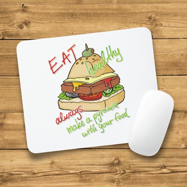 Tapis De Souris pyramide de burger pour une alimentation saine (Créateur téléchargé)