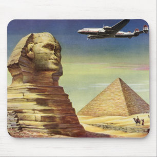 Tapis De Souris Pyramides vintages, le grand sphinx de Gizeh, Egyp