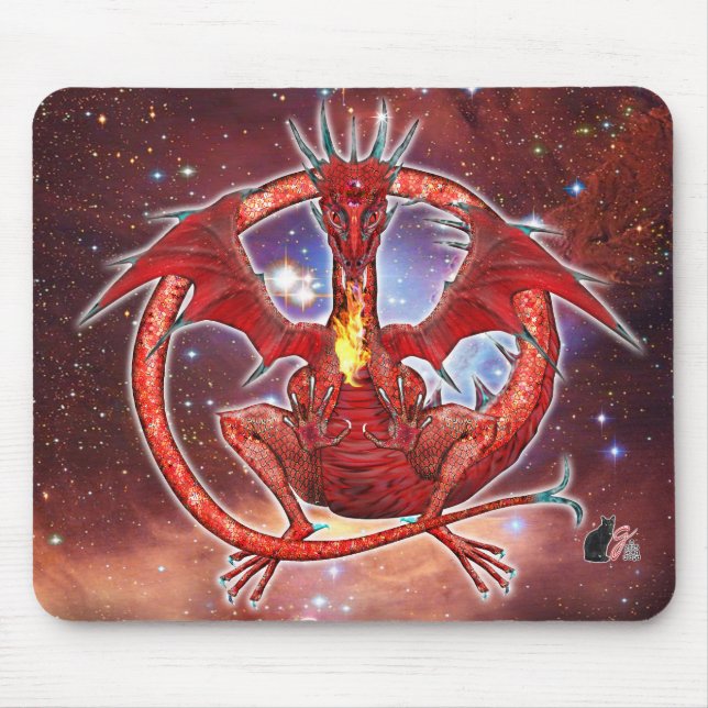 Tapis De Souris Pyrope Dragon Cosmique (Devant)