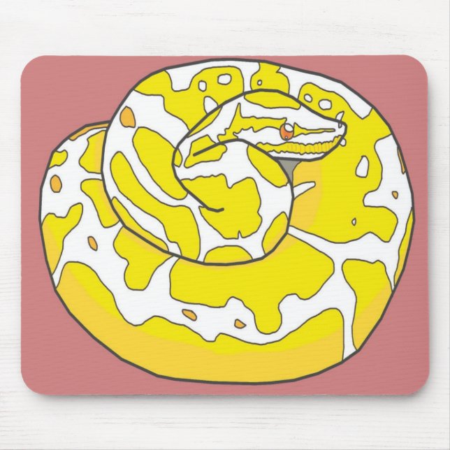 Tapis De Souris Python Mousepad 2 (rose) de boule albinos (Devant)