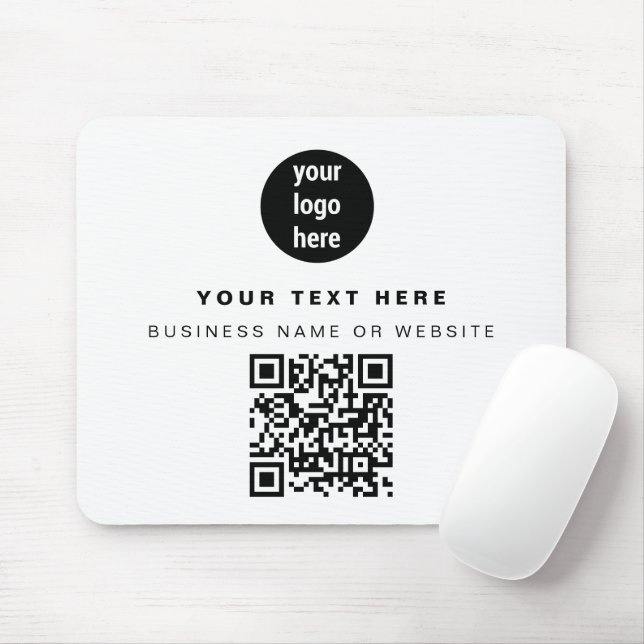 Tapis De Souris QR Code Business Logo Modern Minimalist Business  (Avec souris)