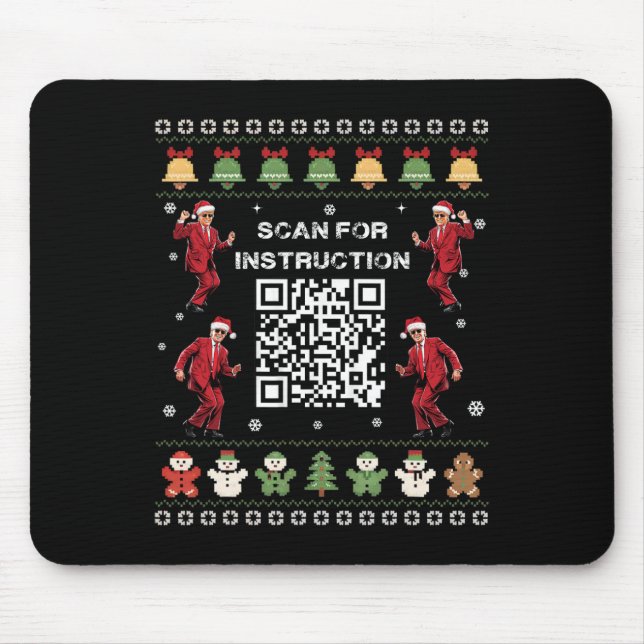 Tapis De Souris Qr Trump Dance Code Président Analyse De L'Instruc (Devant)