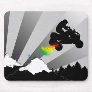 Tapis De Souris quads. rainbow dirt trail.