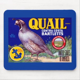Tapis De Souris Quail Brand Contra Costa Bartletts