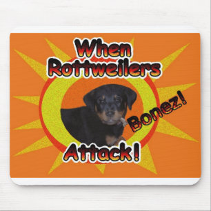 Tapis De Souris Quand les rottweilers attaquent des os