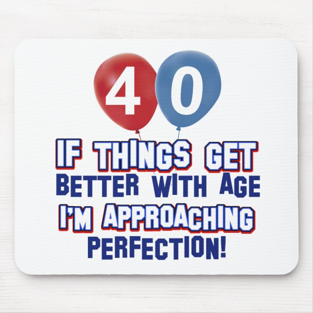 Tapis De Souris quarantième conceptions d'anniversaire (Devant)