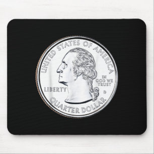 Tapis De Souris Quart de dollar américain 25 cents États-Unis d'Am