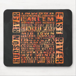 Tapis De Souris Quartiers de NYC Orange