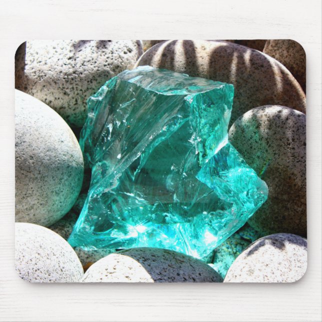Tapis De Souris quartz turquoise et pierre grise photo nature (Devant)