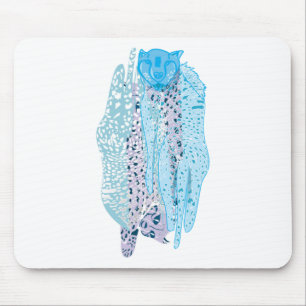 Tapis De Souris Quatre Léopard Bleu Et Violet Motif Medley Overs