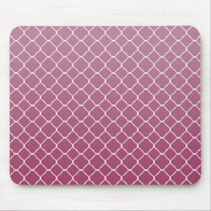 Tapis De Souris Quatrefoil rose Ombre