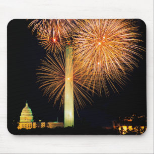 Tapis De Souris Quatrième de juillet, affichage de feu d'artifice