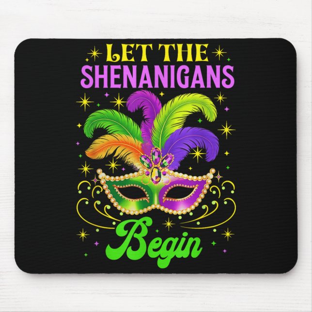 Tapis De Souris Que les Shenanigans commencent Jester Drôle Mardi  (Devant)