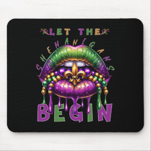 Tapis De Souris Que les Shenanigans commencent Mardi Gras Lèvres E