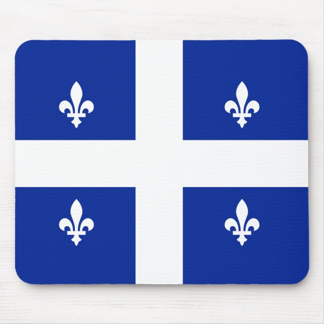 Tapis De Souris Québec drapeau fleur de lis (Devant)