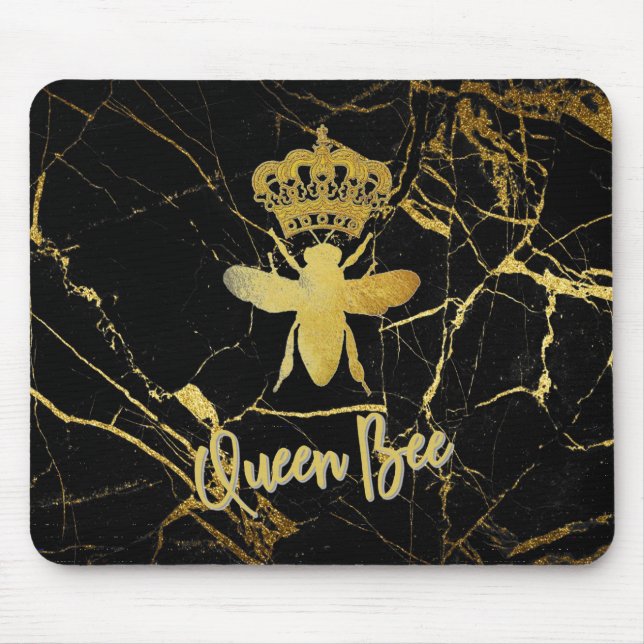Tapis De Souris QuEEN BEE Mouse Pad Gold & Black best-seller (Devant)
