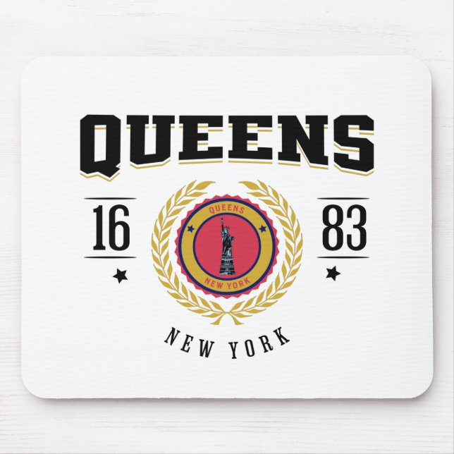 Tapis De Souris Queens New York 1683 Noir (Devant)