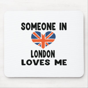 Tapis De Souris Quelqu'Un À Londres M'Aime Angleterre Drapeau Brit